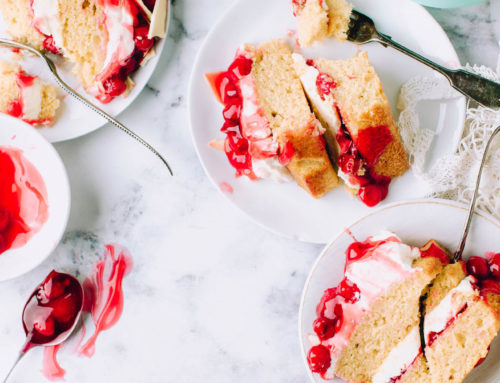 French Chantilly Cream Cake with Cherries