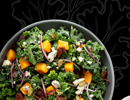 Acorn Squash and Kale Salad with Turmeric Dressing