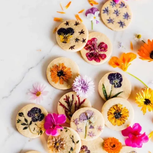 floral shortbread cookies